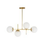 GLOBOSTAR® GLOBUS 203-0105 Μοντέρνο Φωτιστικό Οροφής με Ντουί 4 x E27 AC 220-240V IP20 - Λευκό & Χρυσό - Μ70 x Π15 x Υ34cm - Image 7