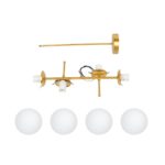 GLOBOSTAR® GLOBUS 203-0105 Μοντέρνο Φωτιστικό Οροφής με Ντουί 4 x E27 AC 220-240V IP20 - Λευκό & Χρυσό - Μ70 x Π15 x Υ34cm - Image 10