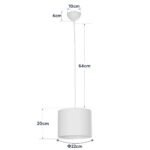 GLOBOSTAR® BLAZE 203-0108 Μοντέρνο Κρεμαστό Φωτιστικό Οροφής με Ντουί 1 x E27 AC 220-240V IP20 - Γκρι - Μ22 x Π22 x Υ20cm - Image 12