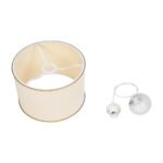 GLOBOSTAR® ELECTRA 203-0110 Μοντέρνο Κρεμαστό Φωτιστικό Οροφής με Ντουί 1 x E27 AC 220-240V IP20 - Mπεζ & Χρυσό - Μ30 x Π30 x Υ23cm - Image 11