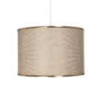 GLOBOSTAR® ELECTRA 203-0112 Μοντέρνο Κρεμαστό Φωτιστικό Οροφής με Ντουί 1 x E27 AC 220-240V IP20 - Mπεζ & Χρυσό - Μ30 x Π30 x Υ23cm - Image 5