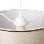 GLOBOSTAR® ELECTRA 203-0112 Μοντέρνο Κρεμαστό Φωτιστικό Οροφής με Ντουί 1 x E27 AC 220-240V IP20 - Mπεζ & Χρυσό - Μ30 x Π30 x Υ23cm - Image 9