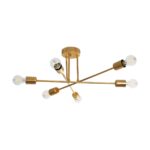 GLOBOSTAR® SPIDI 203-0114 Μοντέρνο Φωτιστικό Οροφής με Ντουί 6 x E27 AC 220-240V IP20 - Χρυσό - Μ61 x Π61 x Υ25cm
