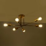 GLOBOSTAR® SPIDI 203-0114 Μοντέρνο Φωτιστικό Οροφής με Ντουί 6 x E27 AC 220-240V IP20 - Χρυσό - Μ61 x Π61 x Υ25cm - Image 3