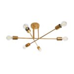 GLOBOSTAR® SPIDI 203-0114 Μοντέρνο Φωτιστικό Οροφής με Ντουί 6 x E27 AC 220-240V IP20 - Χρυσό - Μ61 x Π61 x Υ25cm - Image 5