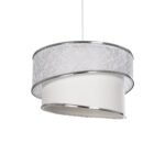 GLOBOSTAR® SONIA 203-0115 Μοντέρνο Κρεμαστό Φωτιστικό Οροφής με Ντουί 1 x E27 AC 220-240V IP20 - Λευκό & Ασημί - Μ30 x Π30 x Υ24cm