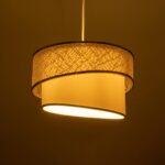 GLOBOSTAR® SONIA 203-0115 Μοντέρνο Κρεμαστό Φωτιστικό Οροφής με Ντουί 1 x E27 AC 220-240V IP20 - Λευκό & Ασημί - Μ30 x Π30 x Υ24cm - Image 3