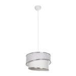 GLOBOSTAR® SONIA 203-0115 Μοντέρνο Κρεμαστό Φωτιστικό Οροφής με Ντουί 1 x E27 AC 220-240V IP20 - Λευκό & Ασημί - Μ30 x Π30 x Υ24cm - Image 4
