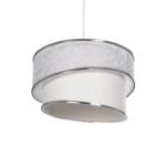 GLOBOSTAR® SONIA 203-0115 Μοντέρνο Κρεμαστό Φωτιστικό Οροφής με Ντουί 1 x E27 AC 220-240V IP20 - Λευκό & Ασημί - Μ30 x Π30 x Υ24cm - Image 6