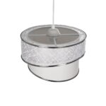 GLOBOSTAR® SONIA 203-0115 Μοντέρνο Κρεμαστό Φωτιστικό Οροφής με Ντουί 1 x E27 AC 220-240V IP20 - Λευκό & Ασημί - Μ30 x Π30 x Υ24cm - Image 7