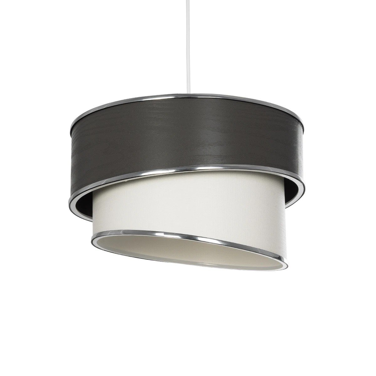 203_0116_0 GLOBOSTAR® SONIA 203-0116 Μοντέρνο Κρεμαστό Φωτιστικό Οροφής με Ντουί 1 x E27 AC 220-240V IP20 - Γκρι & Λευκό - Μ30 x Π30 x Υ24cm - Image 1