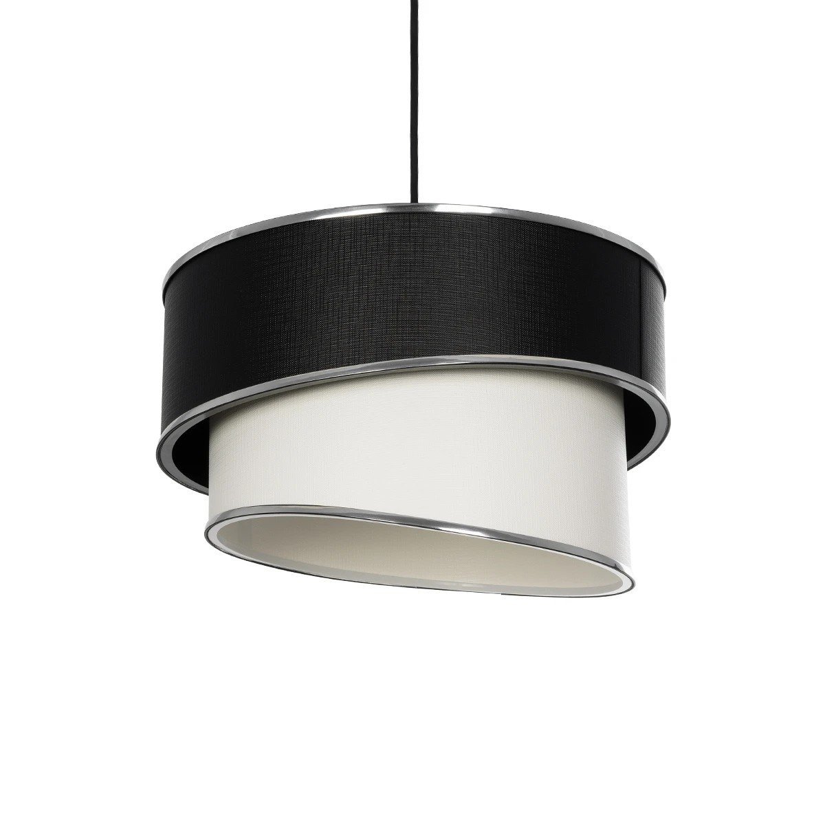 203_0118_0 GLOBOSTAR® SONIA 203-0118 Μοντέρνο Κρεμαστό Φωτιστικό Οροφής με Ντουί 1 x E27 AC 220-240V IP20 - Λευκό & Μαύρο - Μ30 x Π30 x Υ24cm - Image 1