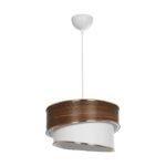 GLOBOSTAR® SONIA 203-0119 Μοντέρνο Κρεμαστό Φωτιστικό Οροφής με Ντουί 1 x E27 AC 220-240V IP20 - Καφέ & Λευκό - Μ30 x Π30 x Υ24cm - Image 4