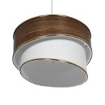 GLOBOSTAR® SONIA 203-0119 Μοντέρνο Κρεμαστό Φωτιστικό Οροφής με Ντουί 1 x E27 AC 220-240V IP20 - Καφέ & Λευκό - Μ30 x Π30 x Υ24cm - Image 6