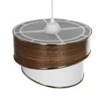 GLOBOSTAR® SONIA 203-0119 Μοντέρνο Κρεμαστό Φωτιστικό Οροφής με Ντουί 1 x E27 AC 220-240V IP20 - Καφέ & Λευκό - Μ30 x Π30 x Υ24cm - Image 7