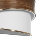 GLOBOSTAR® SONIA 203-0119 Μοντέρνο Κρεμαστό Φωτιστικό Οροφής με Ντουί 1 x E27 AC 220-240V IP20 - Καφέ & Λευκό - Μ30 x Π30 x Υ24cm - Image 8