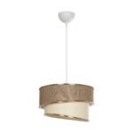 GLOBOSTAR® SONIA 203-0121 Μοντέρνο Κρεμαστό Φωτιστικό Οροφής με Ντουί 1 x E27 AC 220-240V IP20 - Μπεζ & Χρυσό - Μ30 x Π30 x Υ24cm - Image 4