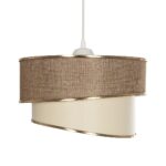 GLOBOSTAR® SONIA 203-0121 Μοντέρνο Κρεμαστό Φωτιστικό Οροφής με Ντουί 1 x E27 AC 220-240V IP20 - Μπεζ & Χρυσό - Μ30 x Π30 x Υ24cm - Image 5