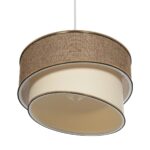 GLOBOSTAR® SONIA 203-0121 Μοντέρνο Κρεμαστό Φωτιστικό Οροφής με Ντουί 1 x E27 AC 220-240V IP20 - Μπεζ & Χρυσό - Μ30 x Π30 x Υ24cm - Image 6