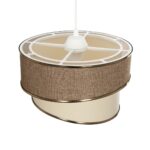 GLOBOSTAR® SONIA 203-0121 Μοντέρνο Κρεμαστό Φωτιστικό Οροφής με Ντουί 1 x E27 AC 220-240V IP20 - Μπεζ & Χρυσό - Μ30 x Π30 x Υ24cm - Image 7