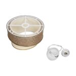 GLOBOSTAR® SONIA 203-0121 Μοντέρνο Κρεμαστό Φωτιστικό Οροφής με Ντουί 1 x E27 AC 220-240V IP20 - Μπεζ & Χρυσό - Μ30 x Π30 x Υ24cm - Image 10