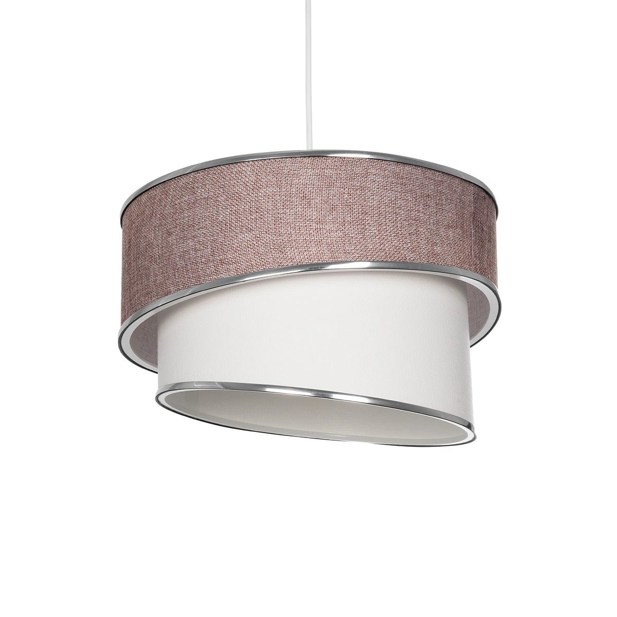 203_0122_0 GLOBOSTAR® SONIA 203-0122 Μοντέρνο Κρεμαστό Φωτιστικό Οροφής με Ντουί 1 x E27 AC 220-240V IP20 - Ροζ & Λευκό - Μ30 x Π30 x Υ24cm - Image 1