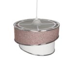 GLOBOSTAR® SONIA 203-0122 Μοντέρνο Κρεμαστό Φωτιστικό Οροφής με Ντουί 1 x E27 AC 220-240V IP20 - Ροζ & Λευκό - Μ30 x Π30 x Υ24cm - Image 7