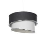 GLOBOSTAR® SONIA 203-0123 Μοντέρνο Κρεμαστό Φωτιστικό Οροφής με Ντουί 1 x E27 AC 220-240V IP20 - Γκρι & Λευκό - Μ30 x Π30 x Υ24cm