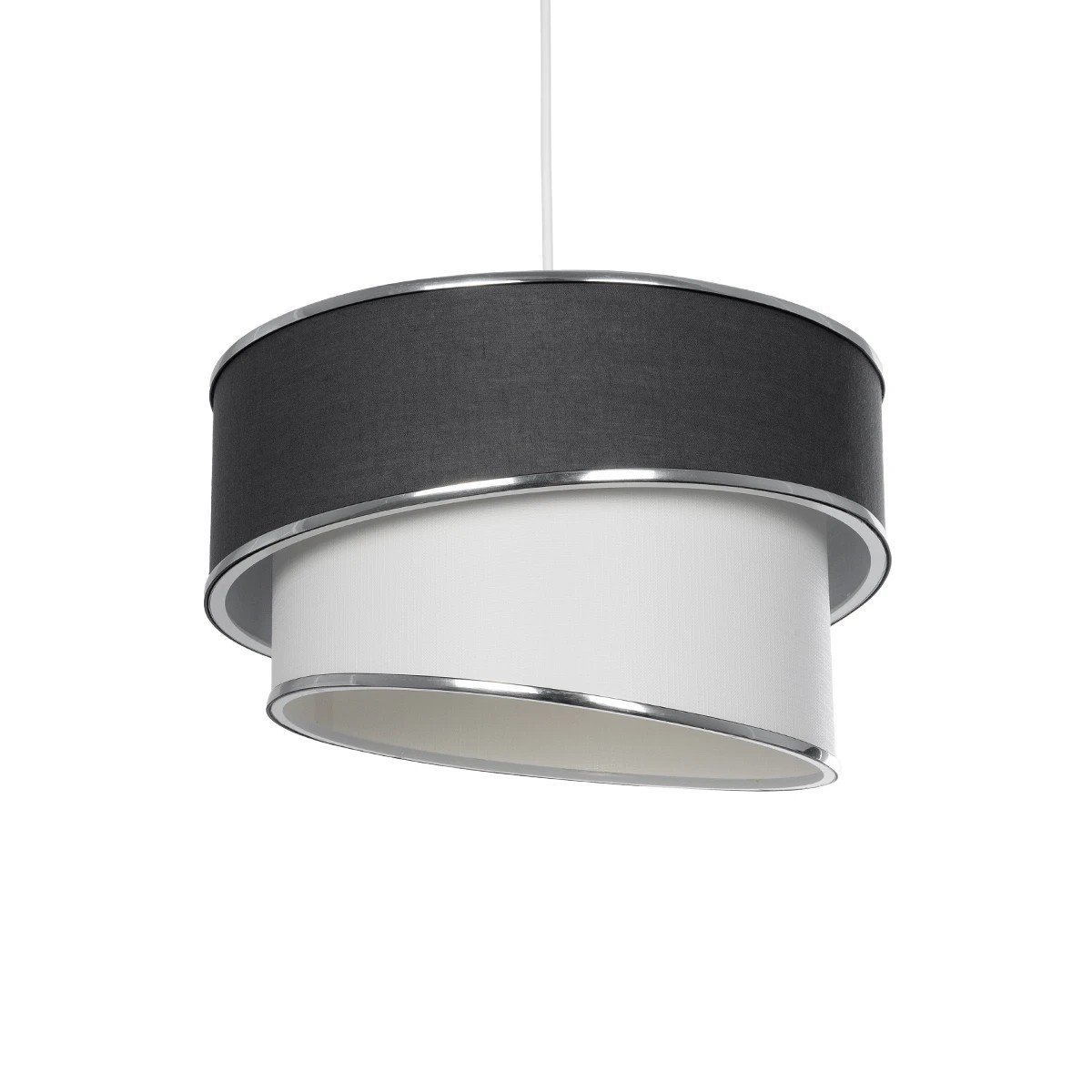 203_0123_0 GLOBOSTAR® SONIA 203-0123 Μοντέρνο Κρεμαστό Φωτιστικό Οροφής με Ντουί 1 x E27 AC 220-240V IP20 - Γκρι & Λευκό - Μ30 x Π30 x Υ24cm - Image 1