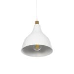 GLOBOSTAR® RADE 203-0125 Μοντέρνο Κρεμαστό Φωτιστικό Οροφής με Ντουί 1 x E27 AC 220-240V IP20 - Λευκό & Χρυσό - Μ18.5 x Π18.5 x Υ23cm - Image 6