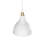 GLOBOSTAR® RADE 203-0125 Μοντέρνο Κρεμαστό Φωτιστικό Οροφής με Ντουί 1 x E27 AC 220-240V IP20 - Λευκό & Χρυσό - Μ18.5 x Π18.5 x Υ23cm - Image 7