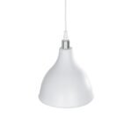 GLOBOSTAR® RADE 203-0126 Μοντέρνο Κρεμαστό Φωτιστικό Οροφής με Ντουί 1 x E27 AC 220-240V IP20 - Λευκό & Ασημί - Μ18.5 x Π18.5 x Υ23cm - Image 7