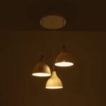 GLOBOSTAR® RADE 203-0128 Μοντέρνο Κρεμαστό Φωτιστικό Οροφής με Ντουί 3 x E27 AC 220-240V IP20 - Λευκό & Χρυσό - Μ40 x Π40 x Υ40cm - Image 3