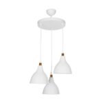 GLOBOSTAR® RADE 203-0128 Μοντέρνο Κρεμαστό Φωτιστικό Οροφής με Ντουί 3 x E27 AC 220-240V IP20 - Λευκό & Χρυσό - Μ40 x Π40 x Υ40cm - Image 4