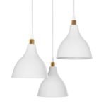 GLOBOSTAR® RADE 203-0128 Μοντέρνο Κρεμαστό Φωτιστικό Οροφής με Ντουί 3 x E27 AC 220-240V IP20 - Λευκό & Χρυσό - Μ40 x Π40 x Υ40cm - Image 7