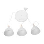 GLOBOSTAR® RADE 203-0128 Μοντέρνο Κρεμαστό Φωτιστικό Οροφής με Ντουί 3 x E27 AC 220-240V IP20 - Λευκό & Χρυσό - Μ40 x Π40 x Υ40cm - Image 10