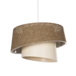 GLOBOSTAR® ALINA 203-0129 Μοντέρνο Κρεμαστό Φωτιστικό Οροφής με Ντουί 1 x E27 AC 220-240V IP20 - Καφέ & Μπεζ - Μ30 x Π30 x Υ20cm