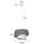 GLOBOSTAR® ALINA 203-0129 Μοντέρνο Κρεμαστό Φωτιστικό Οροφής με Ντουί 1 x E27 AC 220-240V IP20 - Καφέ & Μπεζ - Μ30 x Π30 x Υ20cm - Image 12