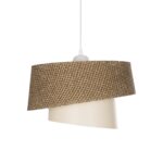 GLOBOSTAR® ALINA 203-0129 Μοντέρνο Κρεμαστό Φωτιστικό Οροφής με Ντουί 1 x E27 AC 220-240V IP20 - Καφέ & Μπεζ - Μ30 x Π30 x Υ20cm - Image 5