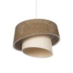 GLOBOSTAR® ALINA 203-0129 Μοντέρνο Κρεμαστό Φωτιστικό Οροφής με Ντουί 1 x E27 AC 220-240V IP20 - Καφέ & Μπεζ - Μ30 x Π30 x Υ20cm - Image 6