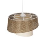 GLOBOSTAR® ALINA 203-0129 Μοντέρνο Κρεμαστό Φωτιστικό Οροφής με Ντουί 1 x E27 AC 220-240V IP20 - Καφέ & Μπεζ - Μ30 x Π30 x Υ20cm - Image 7