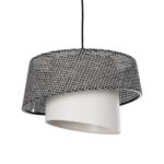 GLOBOSTAR® ALINA 203-0130 Μοντέρνο Κρεμαστό Φωτιστικό Οροφής με Ντουί 1 x E27 AC 220-240V IP20 - Γκρι & Λευκό - Μ30 x Π30 x Υ20cm