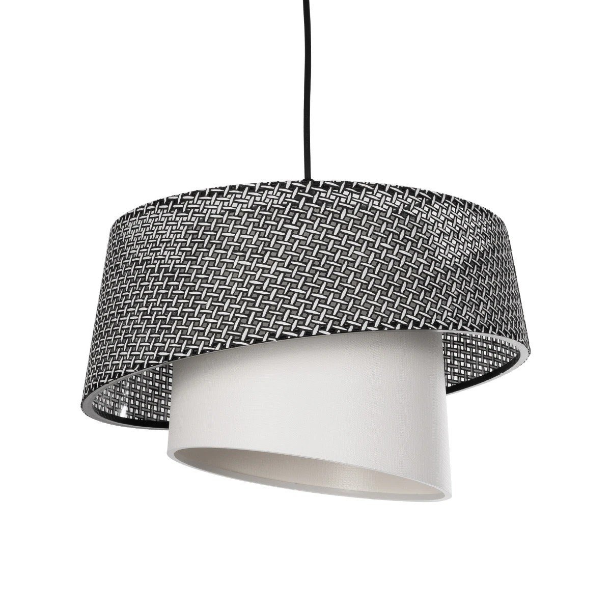 203_0130_0 GLOBOSTAR® ALINA 203-0130 Μοντέρνο Κρεμαστό Φωτιστικό Οροφής με Ντουί 1 x E27 AC 220-240V IP20 - Γκρι & Λευκό - Μ30 x Π30 x Υ20cm - Image 1