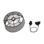 GLOBOSTAR® ALINA 203-0130 Μοντέρνο Κρεμαστό Φωτιστικό Οροφής με Ντουί 1 x E27 AC 220-240V IP20 - Γκρι & Λευκό - Μ30 x Π30 x Υ20cm - Image 11