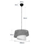 GLOBOSTAR® ALINA 203-0130 Μοντέρνο Κρεμαστό Φωτιστικό Οροφής με Ντουί 1 x E27 AC 220-240V IP20 - Γκρι & Λευκό - Μ30 x Π30 x Υ20cm - Image 12