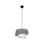 GLOBOSTAR® ALINA 203-0130 Μοντέρνο Κρεμαστό Φωτιστικό Οροφής με Ντουί 1 x E27 AC 220-240V IP20 - Γκρι & Λευκό - Μ30 x Π30 x Υ20cm - Image 4