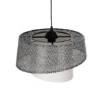 GLOBOSTAR® ALINA 203-0130 Μοντέρνο Κρεμαστό Φωτιστικό Οροφής με Ντουί 1 x E27 AC 220-240V IP20 - Γκρι & Λευκό - Μ30 x Π30 x Υ20cm - Image 7