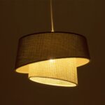 GLOBOSTAR® ALINA 203-0131 Μοντέρνο Κρεμαστό Φωτιστικό Οροφής με Ντουί 1 x E27 AC 220-240V IP20 - Μαύρο & Μπεζ - Μ30 x Π30 x Υ20cm - Image 3