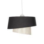 GLOBOSTAR® ALINA 203-0131 Μοντέρνο Κρεμαστό Φωτιστικό Οροφής με Ντουί 1 x E27 AC 220-240V IP20 - Μαύρο & Μπεζ - Μ30 x Π30 x Υ20cm - Image 5