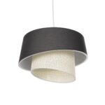 GLOBOSTAR® ALINA 203-0131 Μοντέρνο Κρεμαστό Φωτιστικό Οροφής με Ντουί 1 x E27 AC 220-240V IP20 - Μαύρο & Μπεζ - Μ30 x Π30 x Υ20cm - Image 6